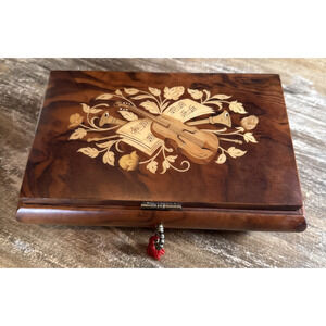 Swiss Reuge Music Box Made in Italy Play “Wind Beneath My Wings” Vintage Collect